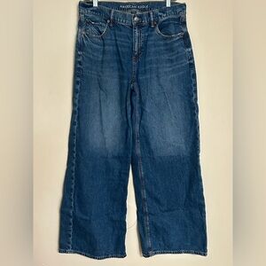American Eagle Outfitters Strigid Wide-Leg High-Rise Jeans - Blue